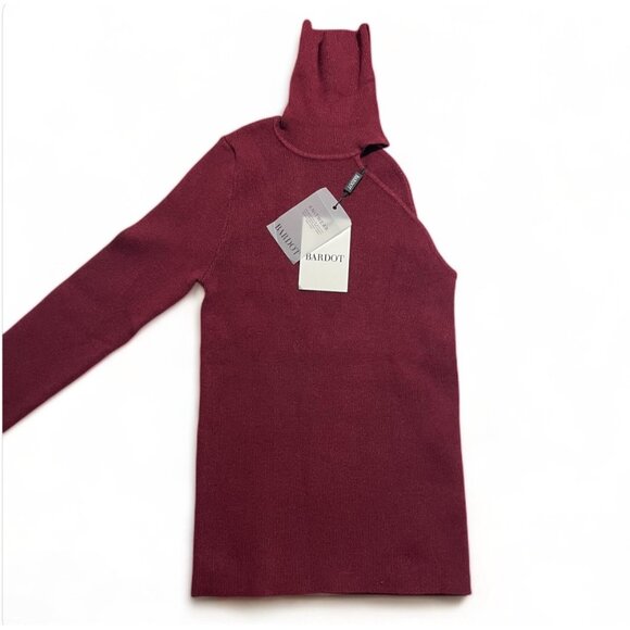 Bardot One-Shoulder Knit Turtleneck, Size XS, New - Picture 5 of 14